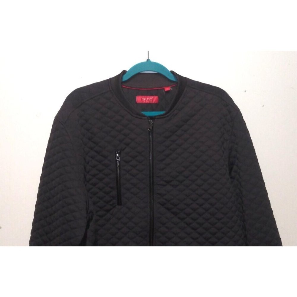 Bruno Milano Mens Jacket Full Zip quilted Sz L Charcoal Color long sleeve soft - Picture 3 of 10